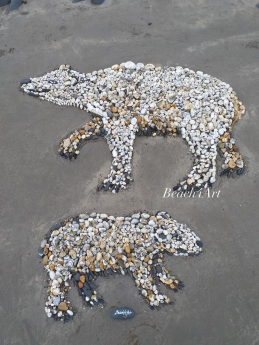 Невероятные произведения искусства из природных материалов на берегу