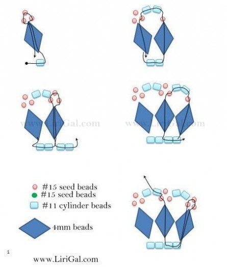 Морозные серьги из бисера и кристаллов
