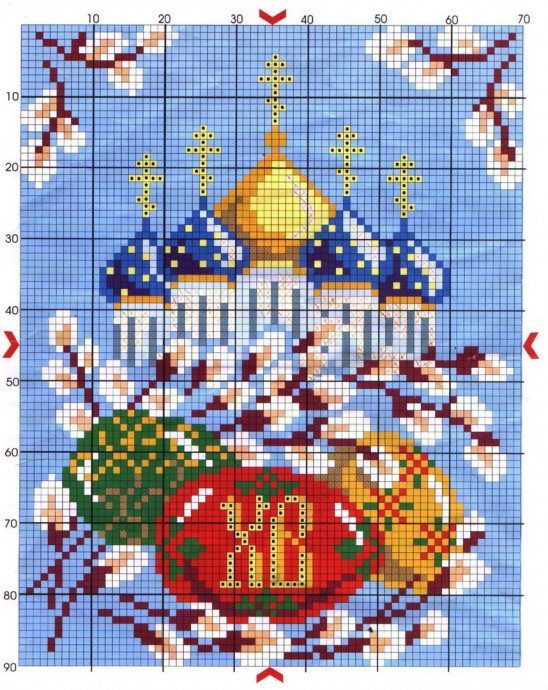 ​Пасхальные схемы вышивки