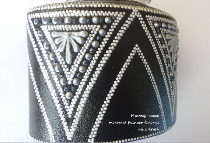 Точечная роспись баночки Точечная роспись баночки