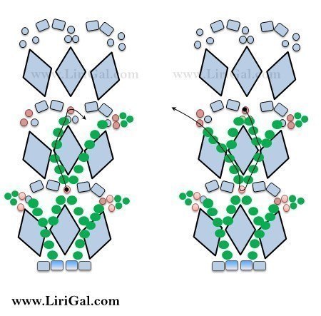 Морозные серьги из бисера и кристаллов