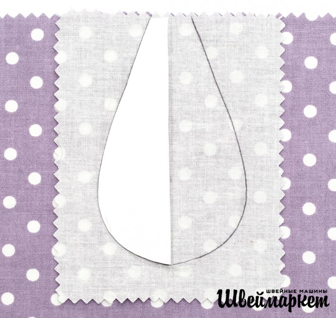 Обработка разреза застежки "капля" обтачкой