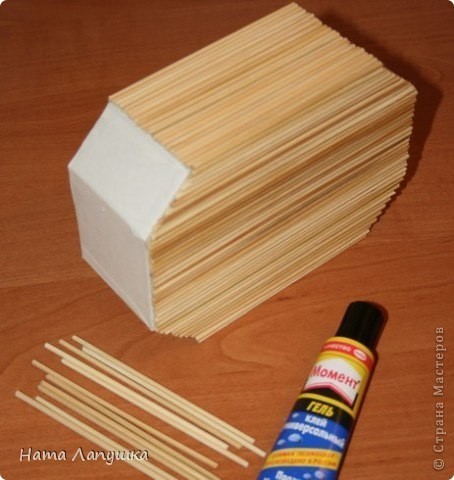 Шкатулка из шпажек "Розовое настроение"