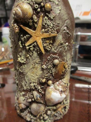 Декор бутылки в стиле "Со дна морского"