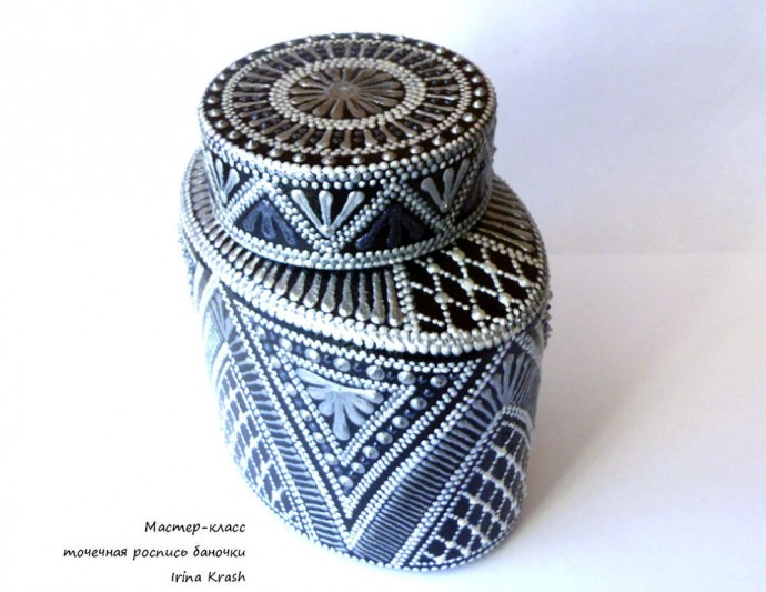 Точечная роспись баночки Точечная роспись баночки