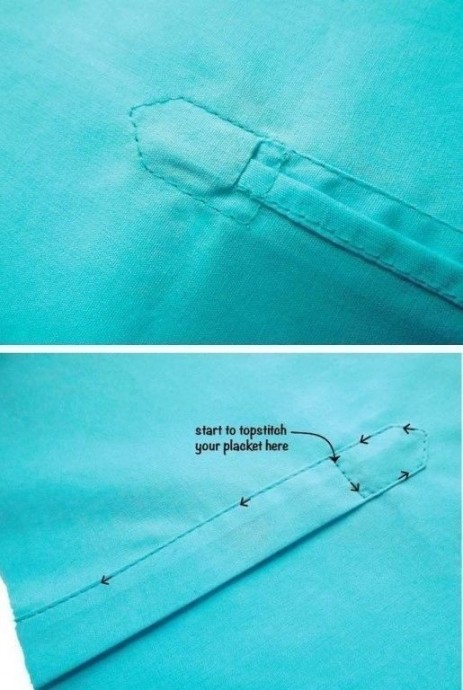 Обработка разреза на рукаве планкой