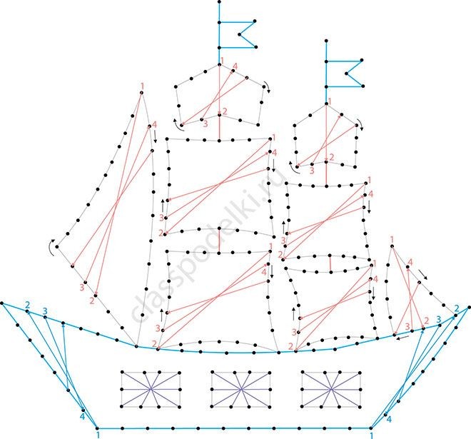 Вышивка изонитью: парусники
