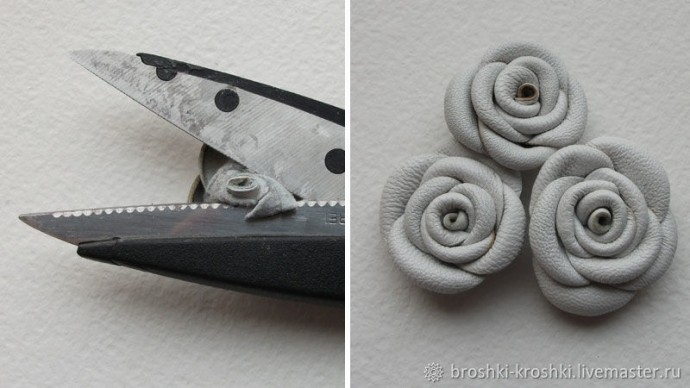 ​Брошь из кожи и меха