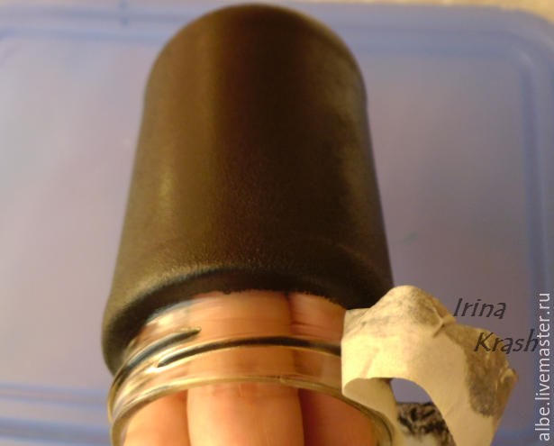 Точечная роспись баночки из-под кофе Точечная роспись баночки из-под кофе