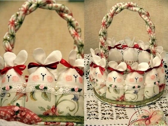 Мягкиe корзинки c зайчиками