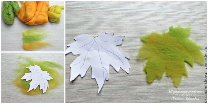 Картина из шерсти "Кот"