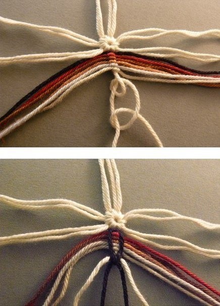 Цветок в технике макраме