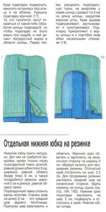 Подкладка на юбке