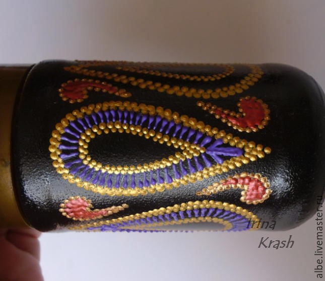 Точечная роспись баночки из-под кофе Точечная роспись баночки из-под кофе