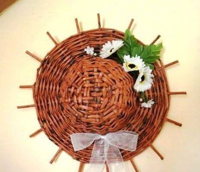 Шляпа из газетных трубочек