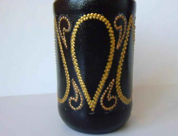 Точечная роспись баночки из-под кофе Точечная роспись баночки из-под кофе