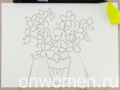 Фиалки акварелью