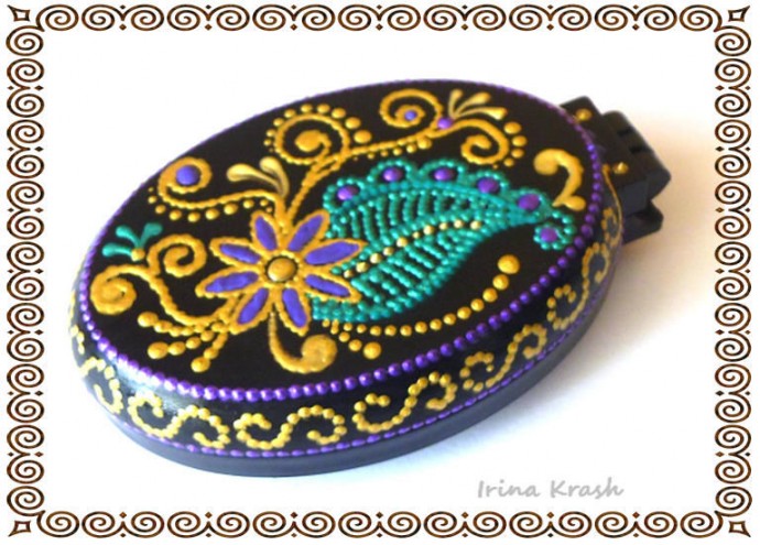 Расческа с точечной росписью