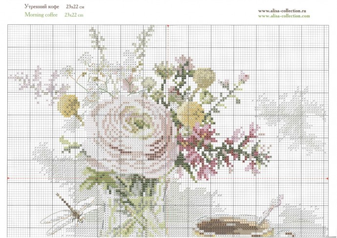 ​Роскошная вышивка с вазой и чашкой