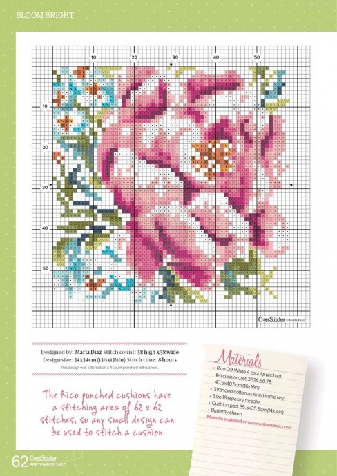 Схемы прекрасных цветов для вышивки