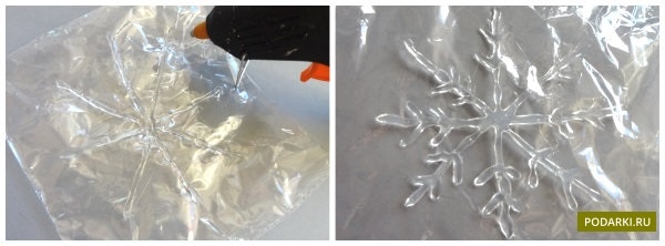 Снежинка из клея