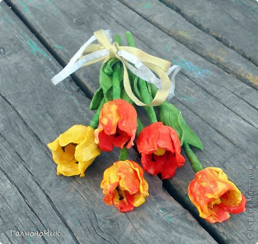 Тюльпаны из солёного теста