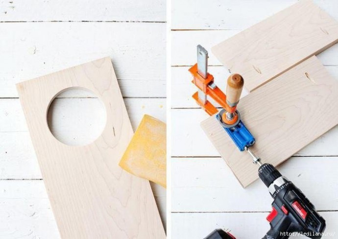 Делаем столик на подлокотник дивана