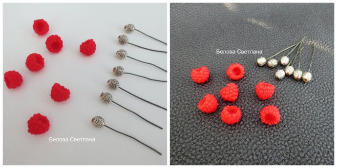 Малина из полимерной глины