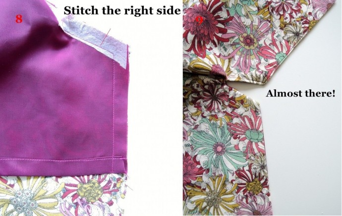 Обработка шлицы на юбке с подкладкой