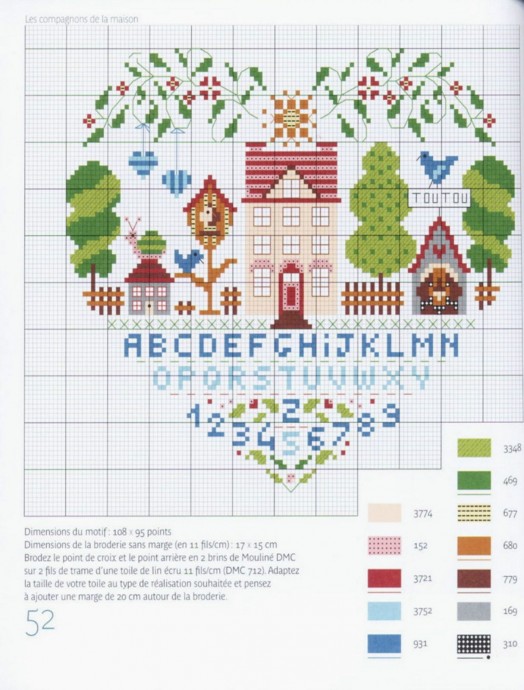 ​Вышивка крестиком очаровательных домиков