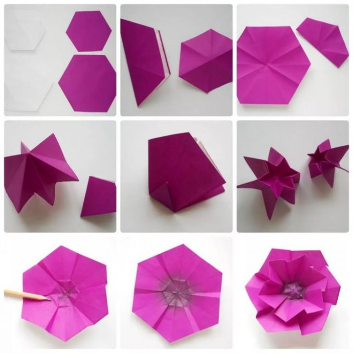 Цветы из бумаги - оригами