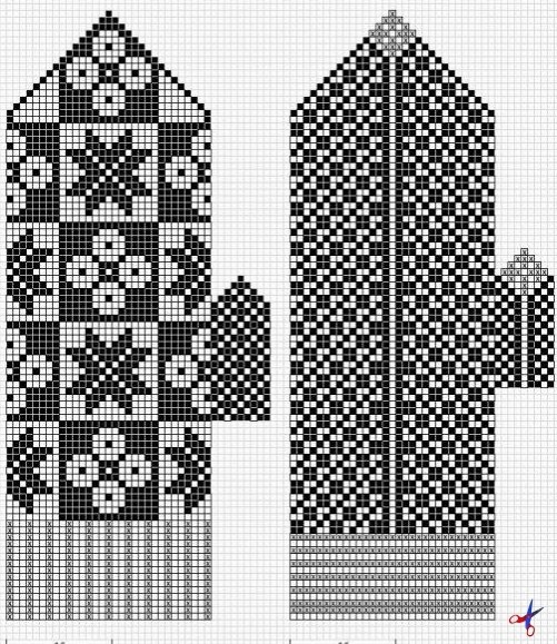 Жаккардовые узоры для рукавичек