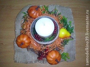 Свеча с плетеным венком вокруг