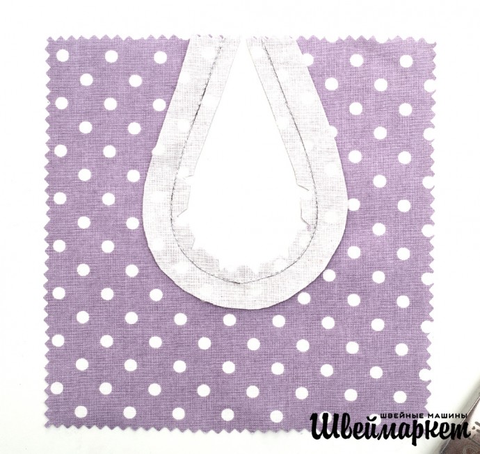 Обработка разреза застежки "капля" обтачкой