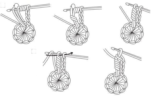 Витой столбик крючком