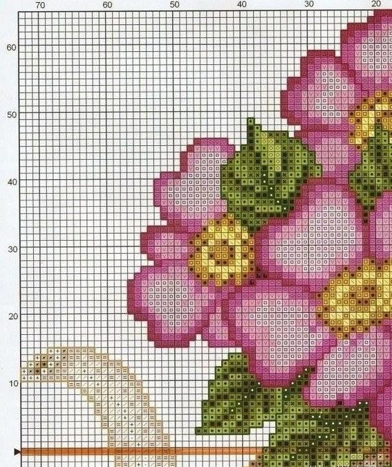 Чайник с цветами: вышивка крестиком