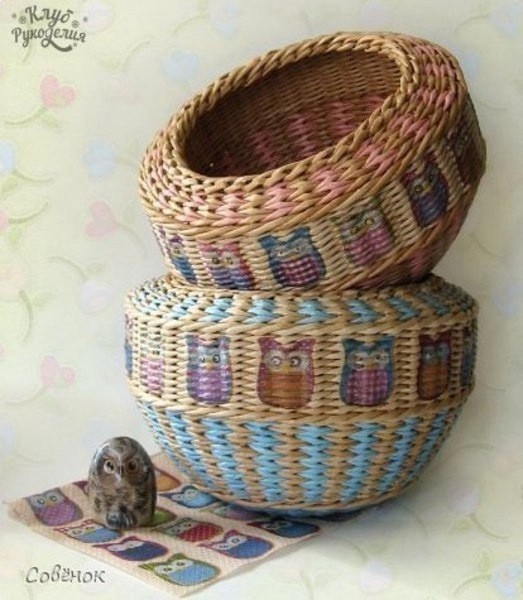 Плетем корзинку из газетных трубочек: мастер-класс