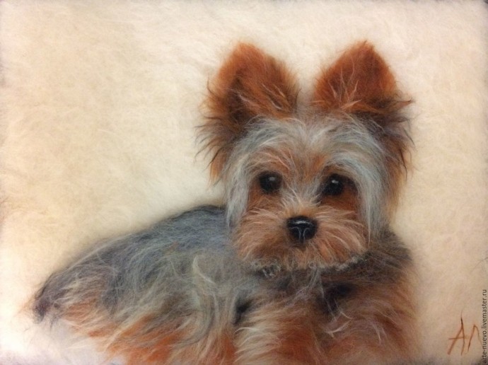 Собачки в технике сухого валяния