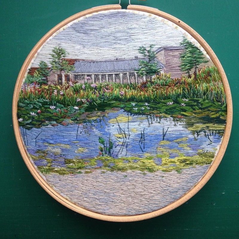 Вышитые пейзажи, похожие на живые: идеи