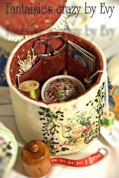 Винтажные коробки для хранения швейных инструментов