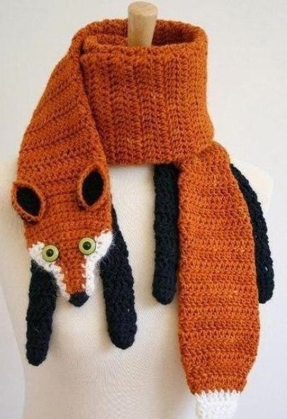 Оригинальные шерстяные шарфы со зверятами