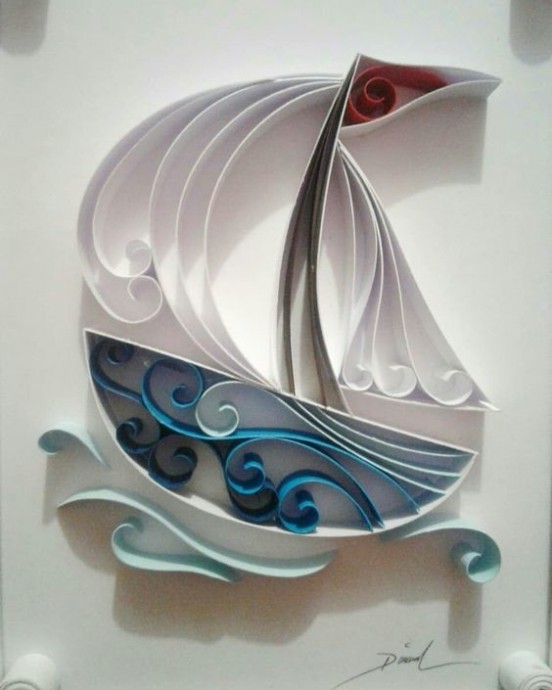 Корабли в технике квиллинг: чудесные идеи