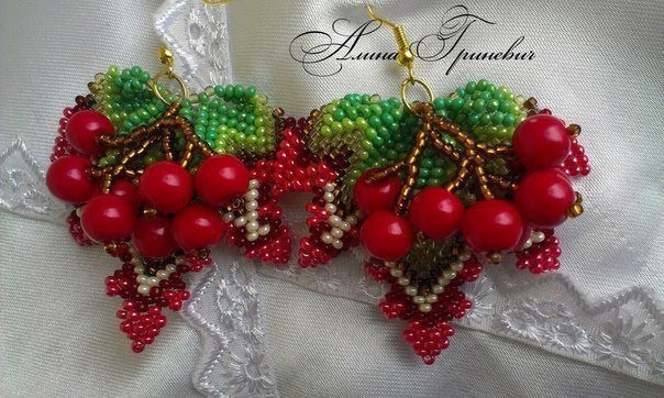 Калина красная из бисера