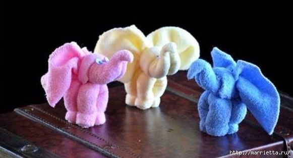 Слоники из полотенца