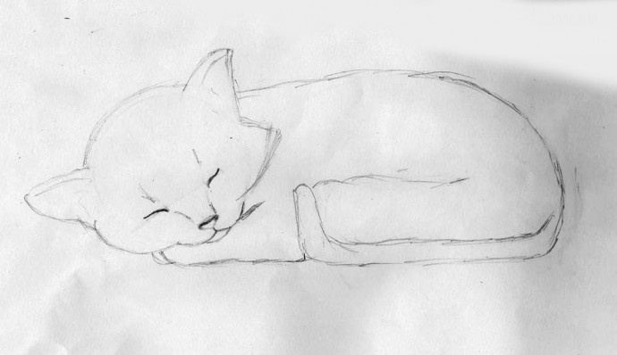 Рисуем милого котёнка