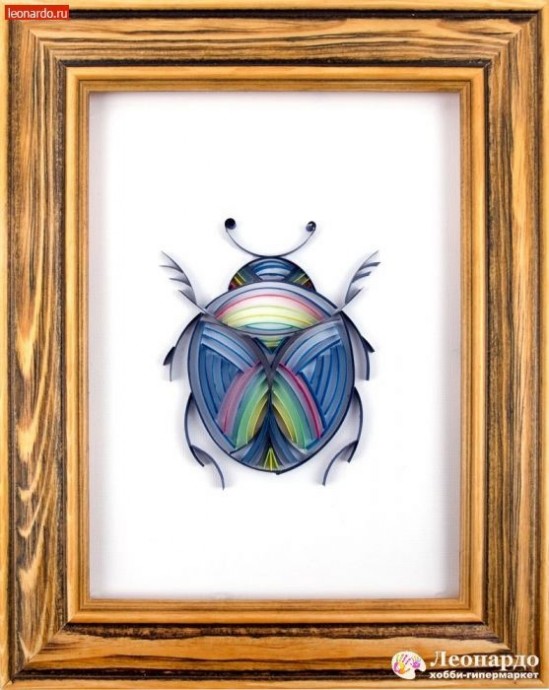​Квиллинг-картина "Весёлый жук"