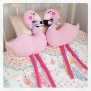 Мягкие фламинго из ткани