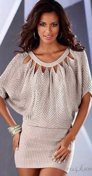 Оригинальное платье-туника с треугольными узорами