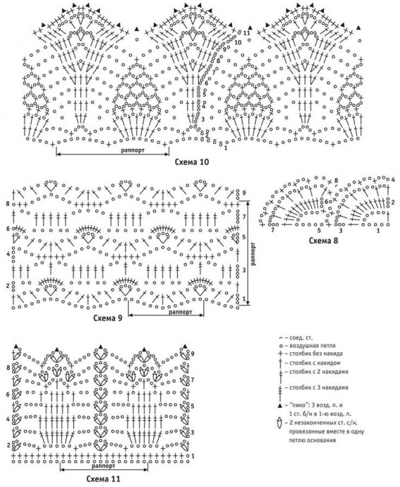 Схемы каймы крючком