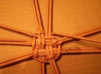 Шляпа из газетных трубочек